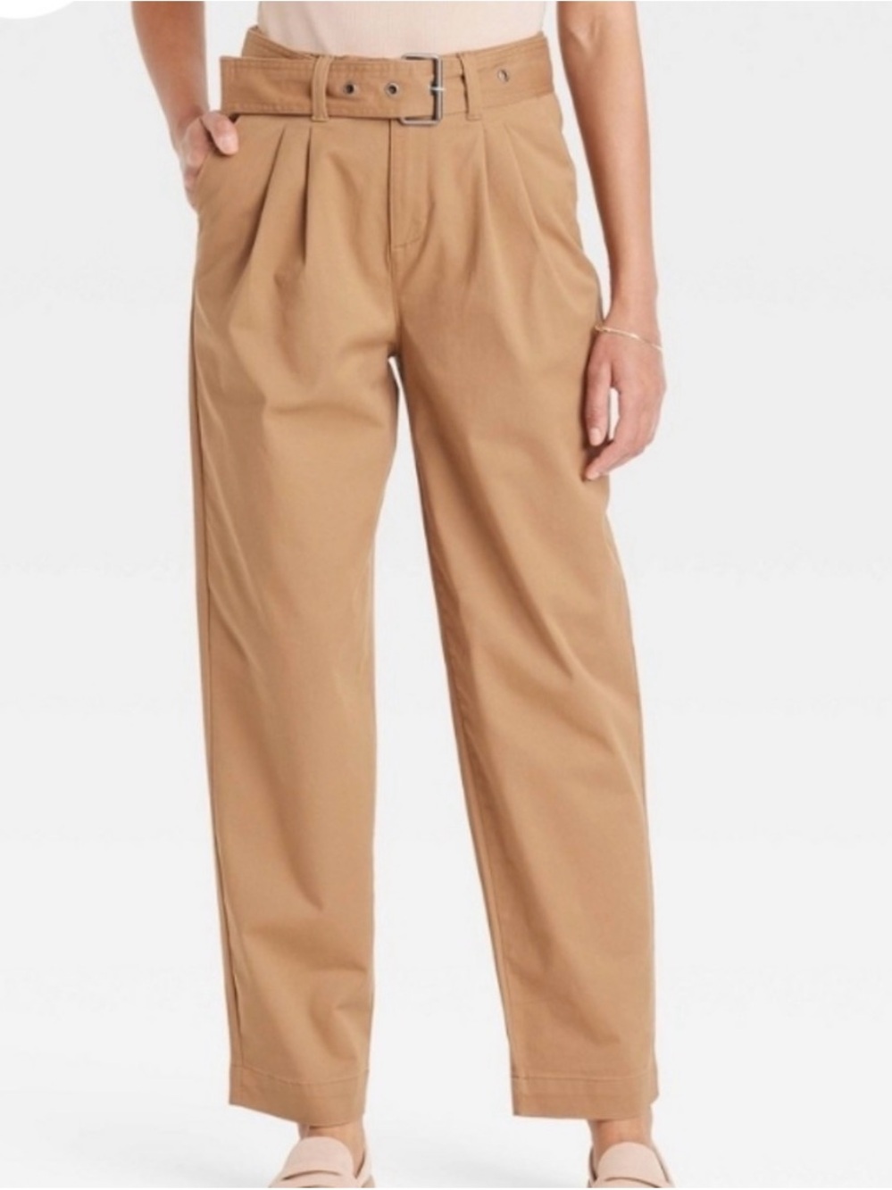 a new day Women's High-Waist Pleated Trousers *missing belt